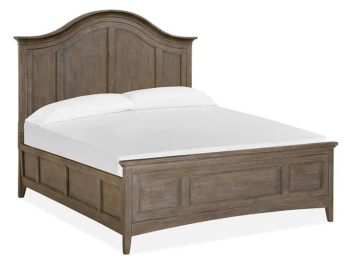 Magnussen Furniture Paxton Place Queen Arched Bed with Regular Rails in Dovetail Grey B4805-55