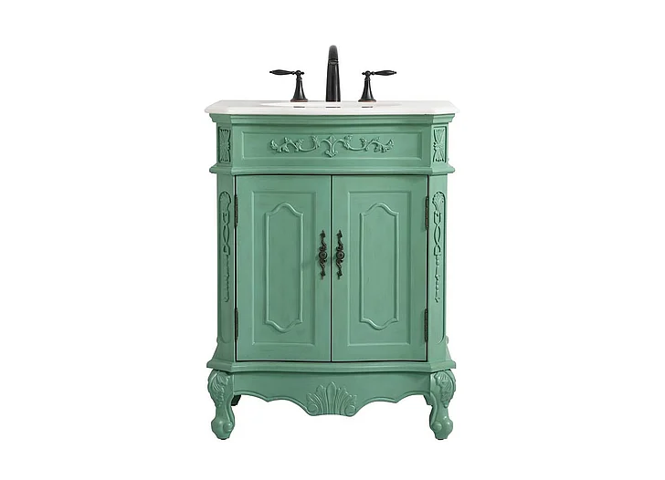 Elegant 27 In. Single Bathroom Vanity in Vintage Mint VF10127VM