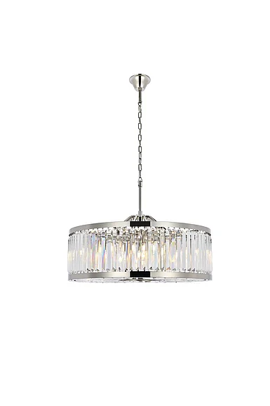 Elegant Chelsea 10 Light Polished Nickel Chandelier Clear Royal Cut Crystal 1233D35PN/RC