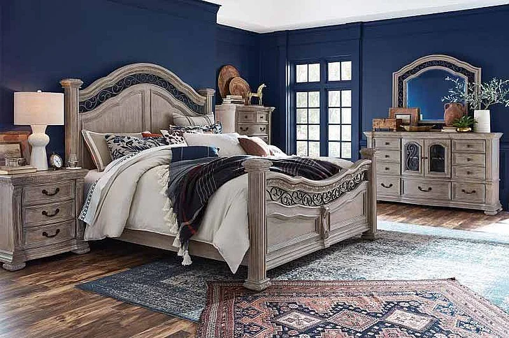 Magnussen Furniture Marisol 2pc Panel Bedroom Set in Fawn/Graphite
