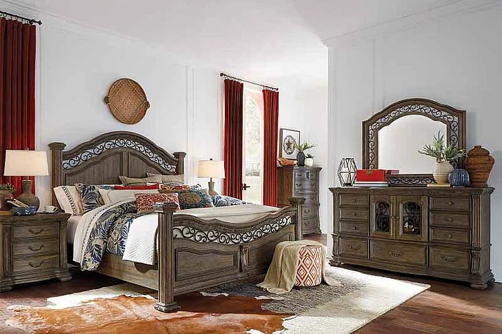 Magnussen Furniture Durango 2pc Panel Bedroom Set in Willadeene Brown