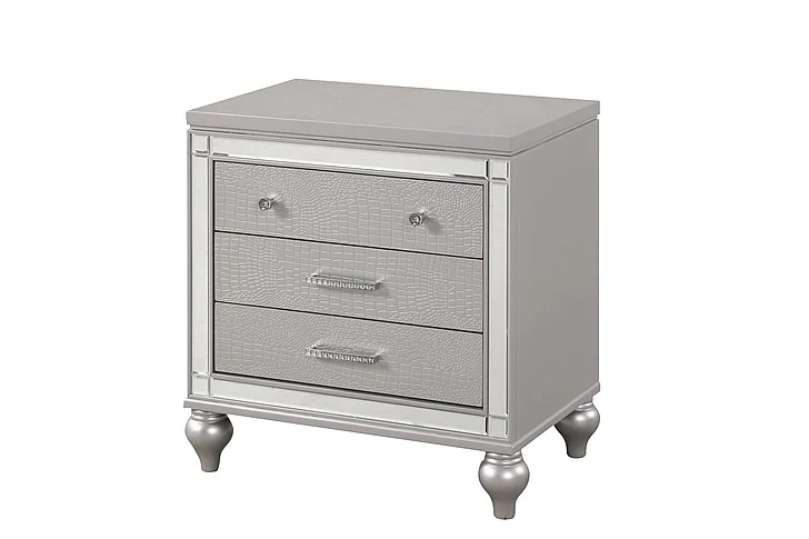 Massa Gallery Emma Nightstand in Silver B515-3