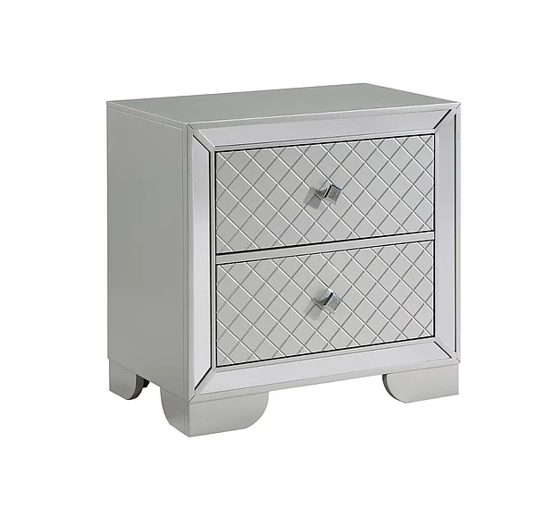 Massa Gallery Demi Nightstand in Silver B519-3