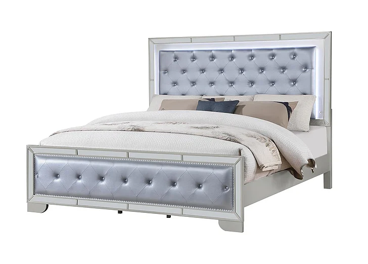 Massa Gallery Demi Eastern King Bed in Silver