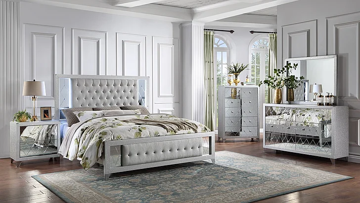 Massa Gallery Zara 2pc Bedroom Set in Silver