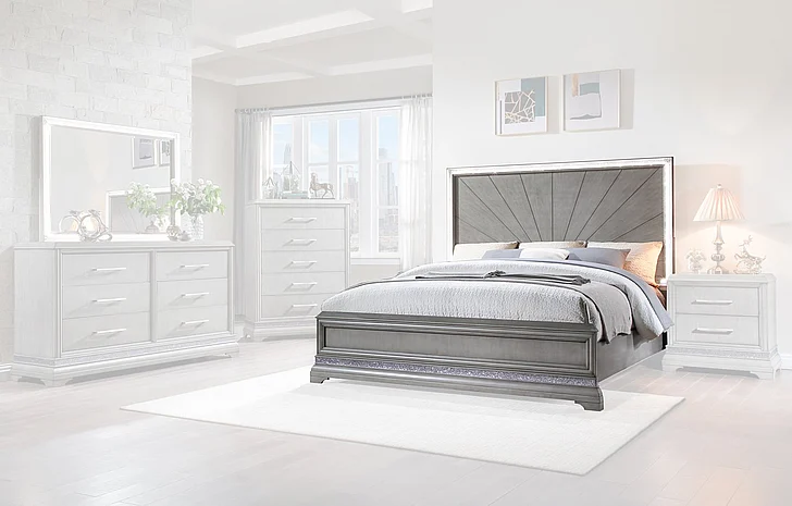 Massa Gallery Jordan Queen Panel Bed in Gray