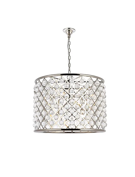 Elegant Madison 8 Light Polished Nickel Chandelier Clear Royal Cut Crystal 1204D27PN/RC