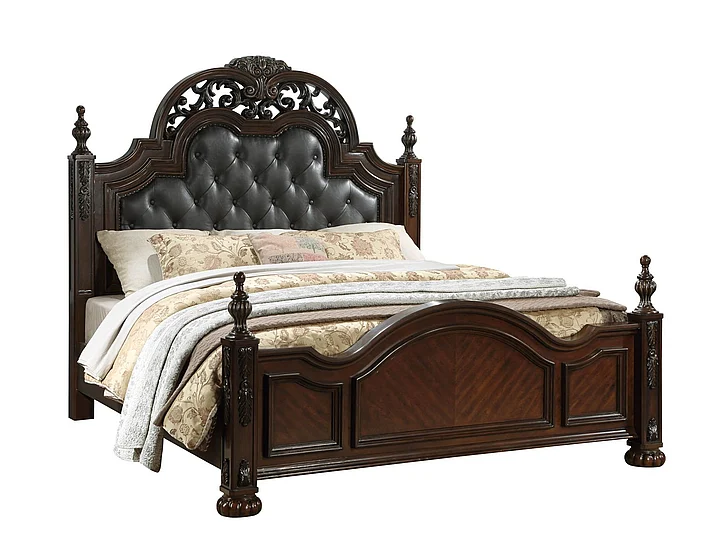 Massa Gallery Atlas Queen Arch Bed in Brown