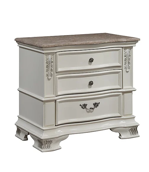 Massa Gallery Austin Nightstand in White B585-3