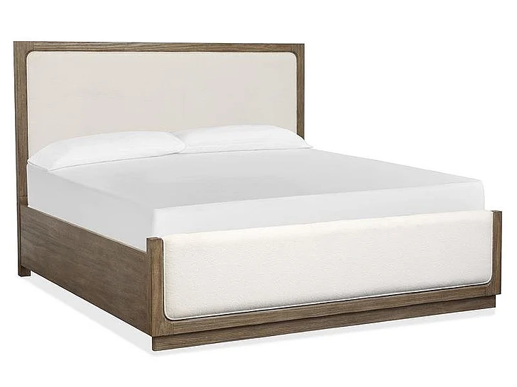 Magnussen Furniture Westbourne California King Upholstered Panel Bed in Dark Umber PROMO