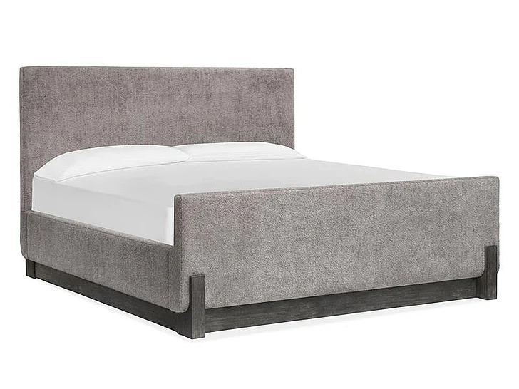 Magnussen Furniture Kinsley King Upholstered Panel Bed in Black Heron CLOSEOUT