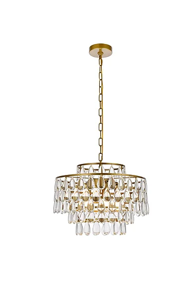 Elegant Mila 18 In. Pendant in Brass 1102D18BR