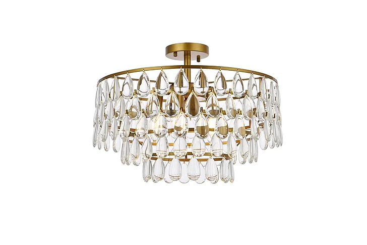 Elegant Mila 20 In. Flush Mount in Brass 1103F20BR