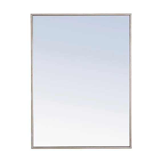 Elegant Metal Frame Rectangle Mirror 24 In. Silver MR4073S