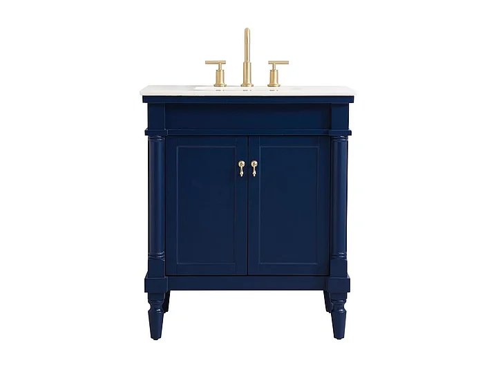 Elegant 30 In. Single Bathroom Vanity in Blue VF13030BL