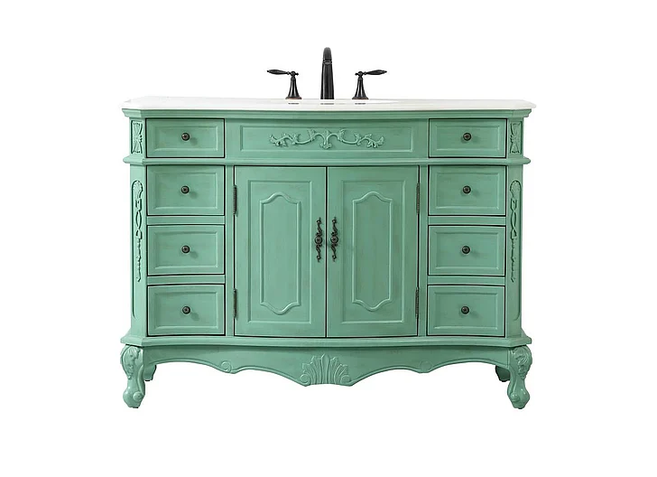 Elegant 48 In. Single Bathroom Vanity in Vintage Mint VF10148VM