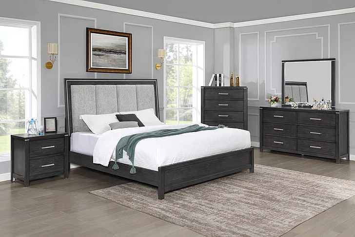 New Classic Odessa 4pc Bedroom Set in Charcoal