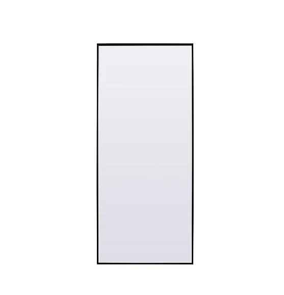 Elegant Metal Frame Rectangle Full Length Mirror 30X72 In. in Black MR4FL3072BK