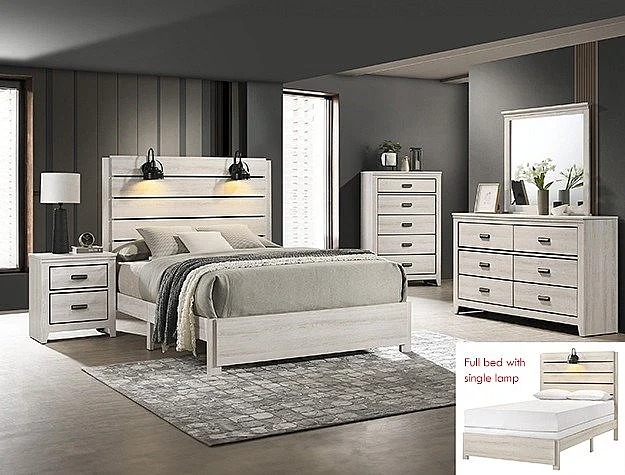 Crown Mark Carter 4pc Platform Bedroom Set in White