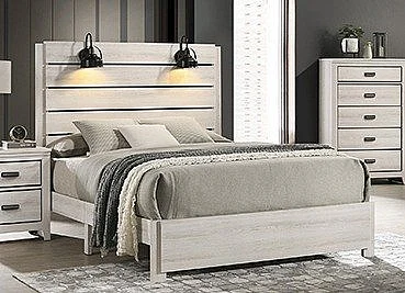Crown Mark Carter Fulll Platform Bed 1 Box White B6810-F-BED