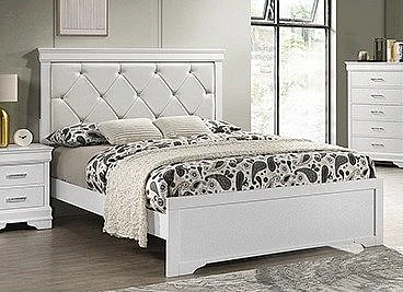 Crown Mark Amalia Twin Panel Bed in White