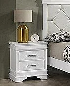 Crown Mark Amalia Night Stand in White B6912-2