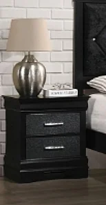 Crown Mark Amalia Nightstand in Black B6918-2
