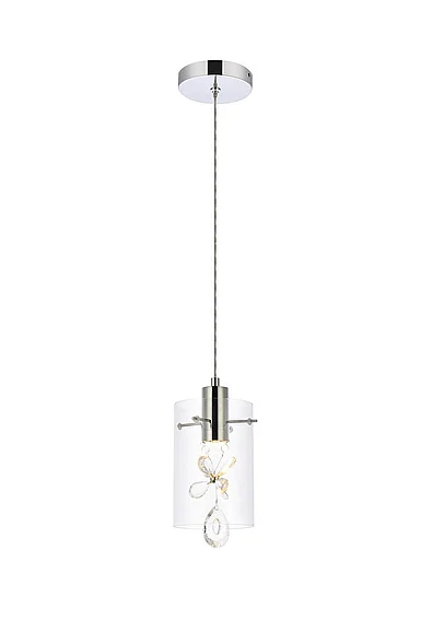 Elegant Hana 1 Light Chrome Pendant 5202D6C