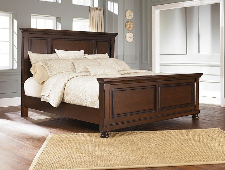 Porter Queen Panel Bed in Rustic Brown
