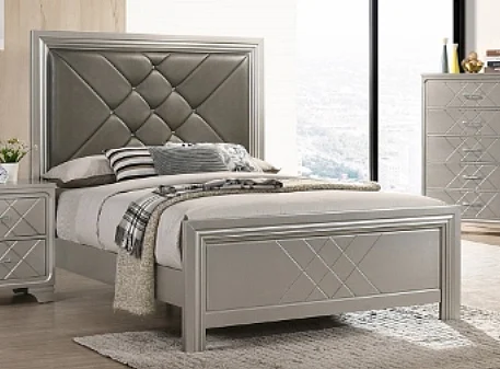 Crown Mark Phoebe King Platform Bed in Silver B6970-K
