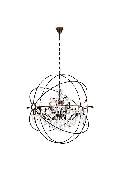 Elegant Geneva 18 Light Dark Bronze Chandelier Clear Royal Cut Crystal 1130G43DB/RC