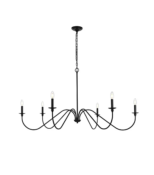 Elegant Rohan 54 In. Chandelier in Matte Black LD5056D54MB