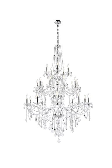 Elegant Verona 25 Light Chrome Chandelier Clear Royal Cut Crystal V7825G43C/RC