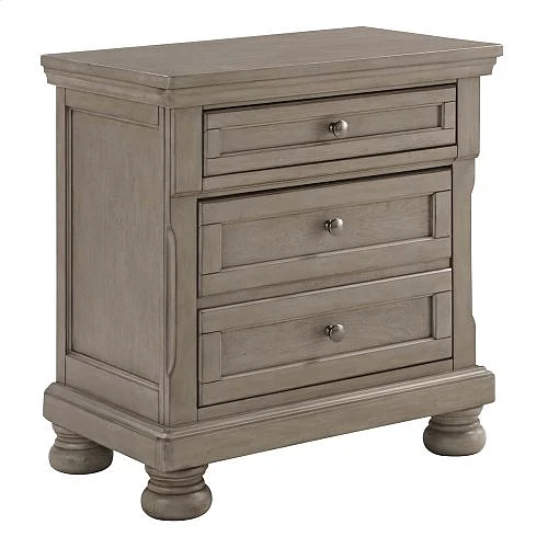 Lettner Two Drawer Night Stand in Light Gray B733-92 FedEx/UPS PROMO