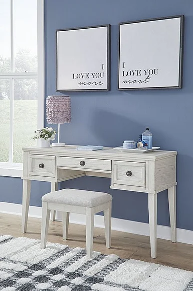 Robbinsdale Vanity with Stool in Antique White B742-22 FedEx/UPS