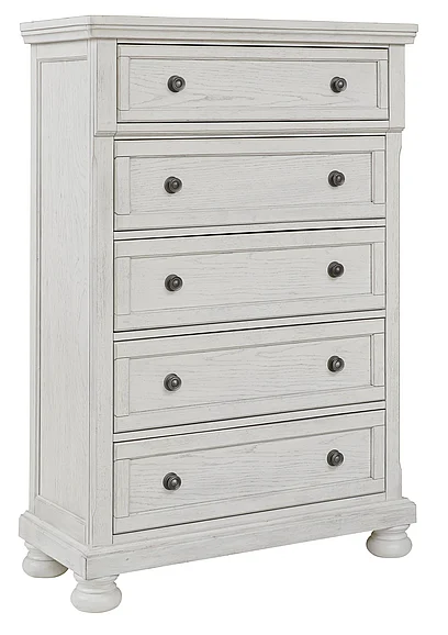 Robbinsdale Five Drawer Chest in Antique White B742-46