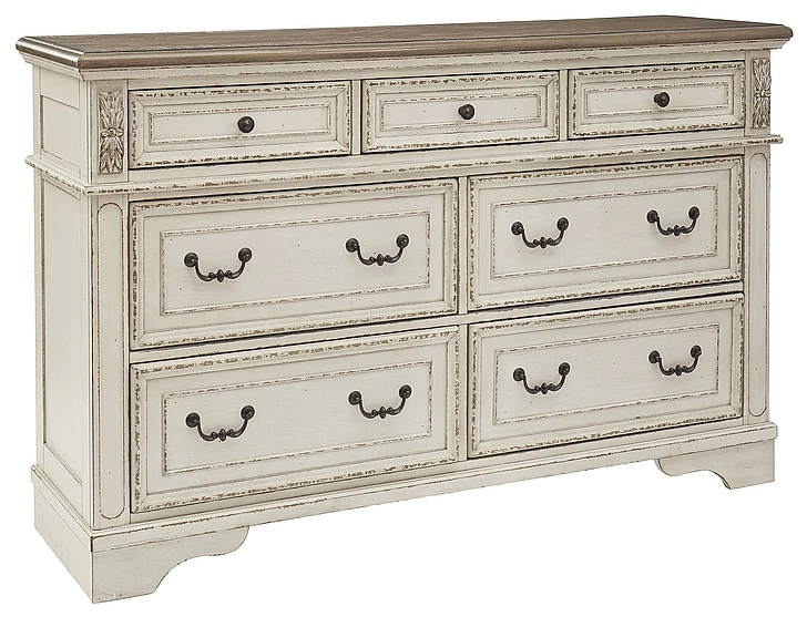 Realyn 7 Drawer Dresser in Chipped White B743-31