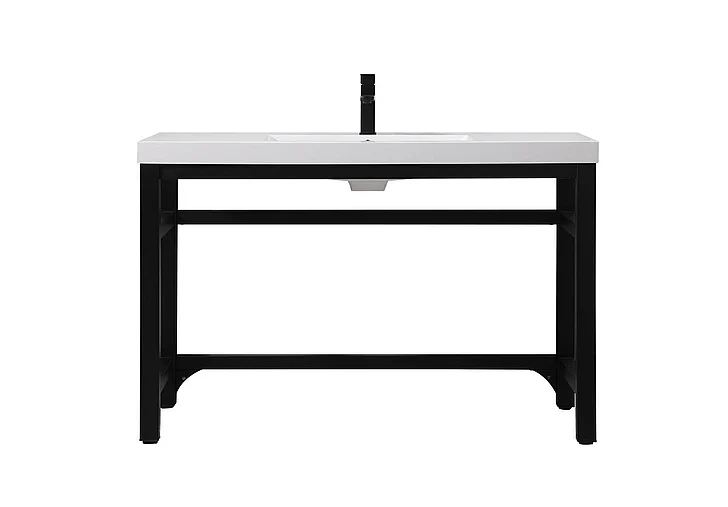 Elegant 48 In. Ada Compliant Single Bathroom Metal Vanity in Black VF14548BK