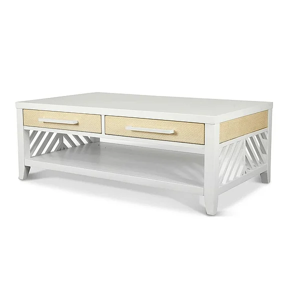 Sea Winds (Lineage) Miramar 2-Drawer Cocktail Table w/ Casters in Sand B77703-SAND