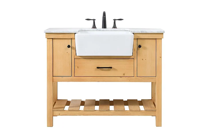 Elegant 42 In. Single Bathroom Vanity in Natural Wood VF60142NW