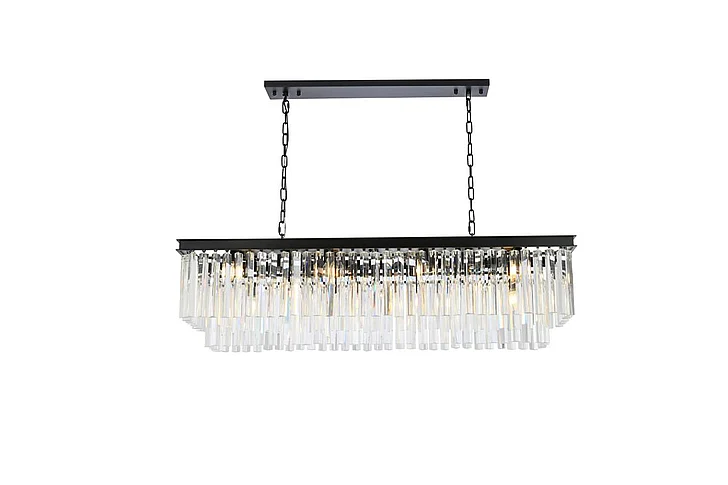 Elegant Sydney 12 Light Matte Black Chandelier Clear Royal Cut Crystal 1202D50MB/RC