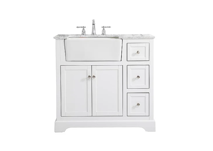 Elegant 36 In. Single Bathroom Vanity in White VF60236WH