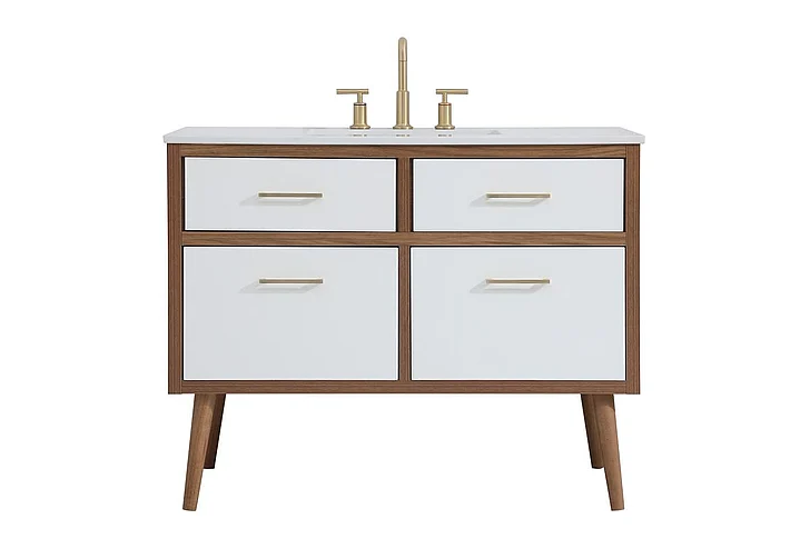 Elegant 42 In. Bathroom Vanity in White VF41042WH CLOSEOUT