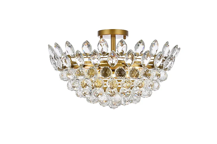 Elegant Emilia 20 In. Flush Mount in Brass 1105F20BR CLOSEOUT