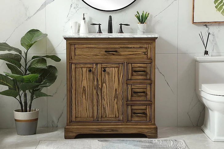 Elegant 32 In. Single Bathroom Vanity in Driftwood VF15032DW