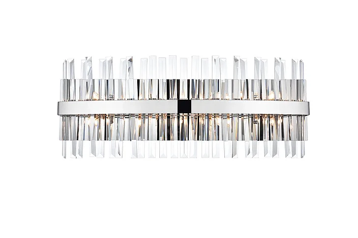 Elegant Serephina 30 In. Crystal Bath Sconce in Chrome 6200W30C