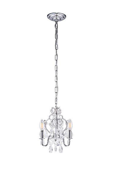 Elegant Karter Collection Pendant D9.5 H12.2 LT:3 Chrome Finish LD5019D9C