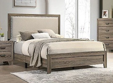 Crown Mark Millie Upholstery Full Bed One Box in Grey B9205-F-BED