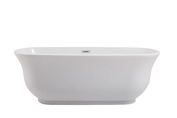 Elegant 67 In. Soaking Bathtub in Glossy White BT10267GW
