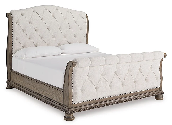 Ardenfield Queen Upholstered Sleigh Bed in Light Brown B944B2